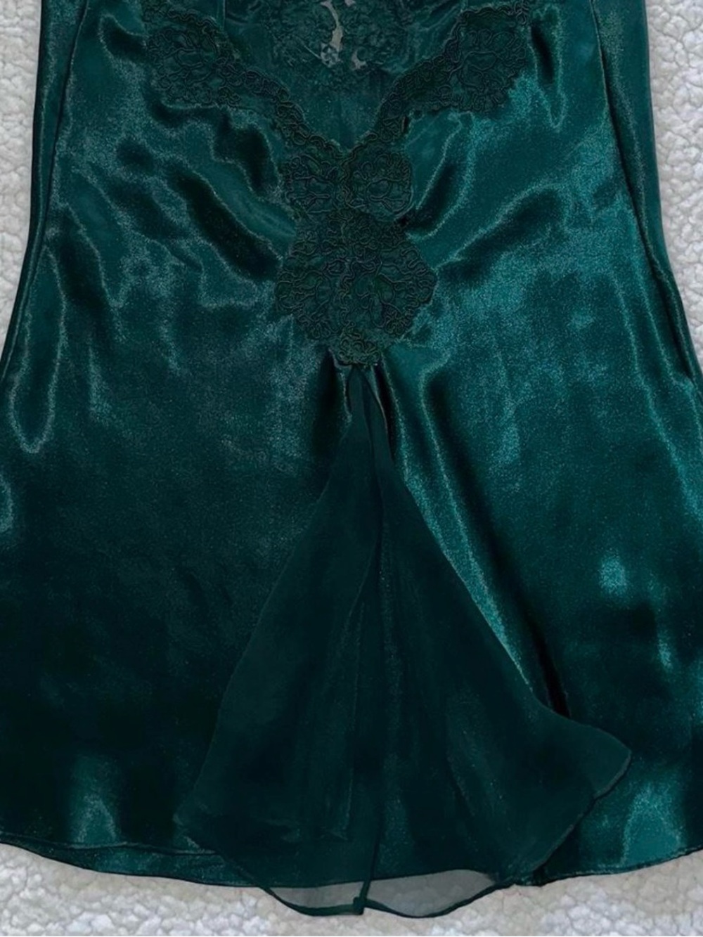 Gold Label Victoria’s Secret vintage VTG emerald forest green dress - Picture 4 of 7